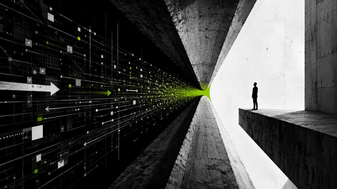 abstract man and structure