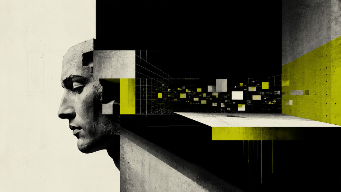 abstracto rostro en movimiento dinámico