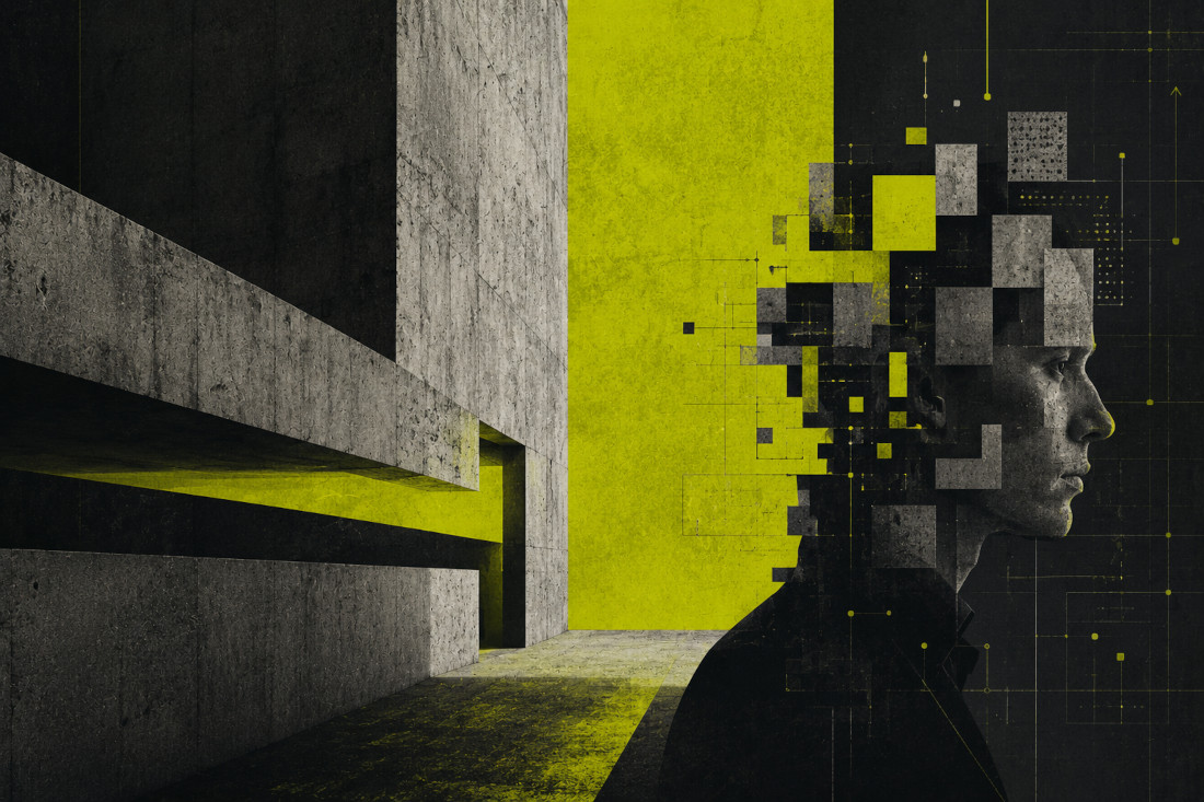abstract man and AI
