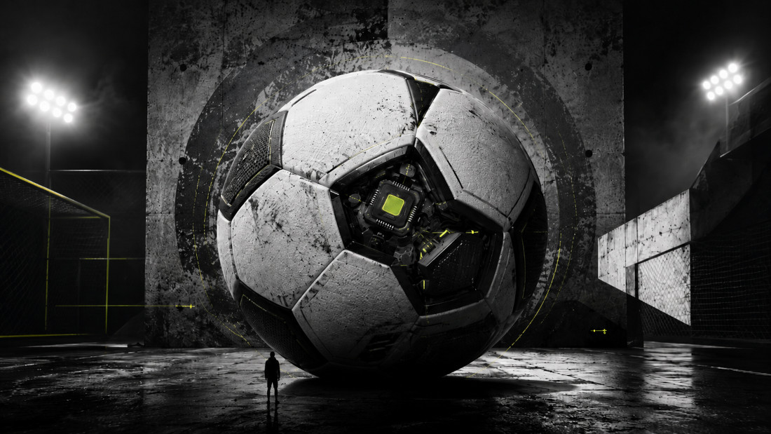 abstract football and tech