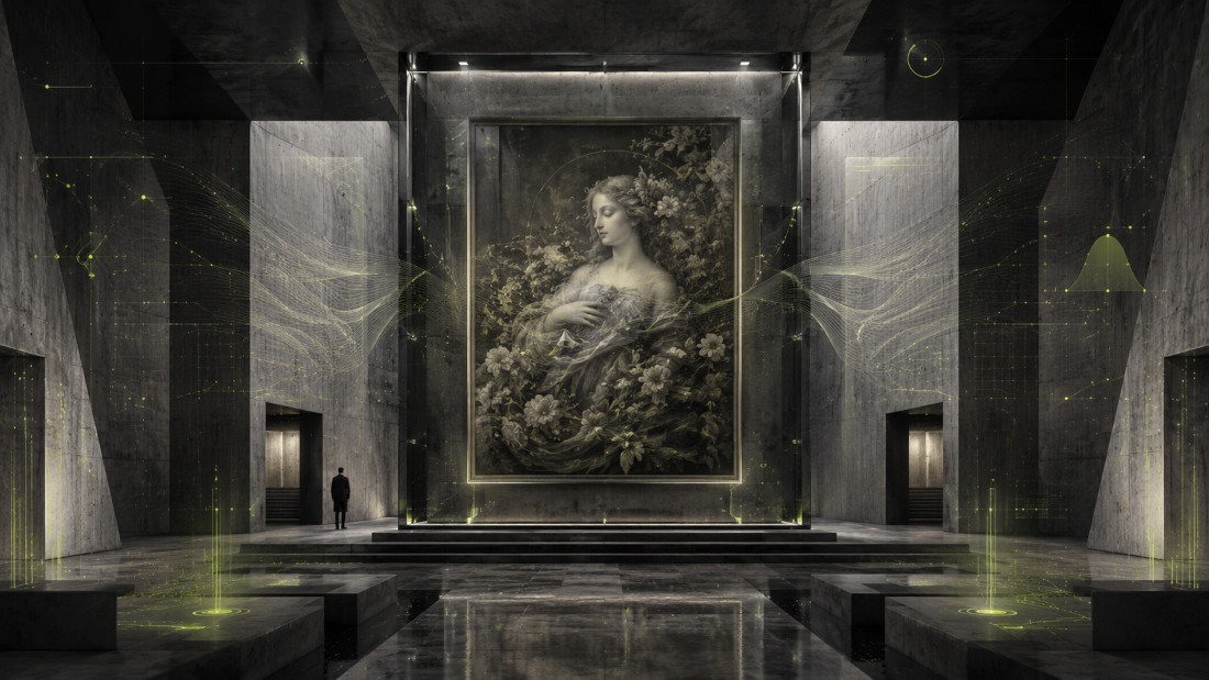 abstract artwork in museum