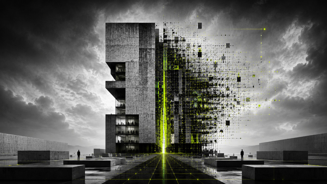 abstract building and data