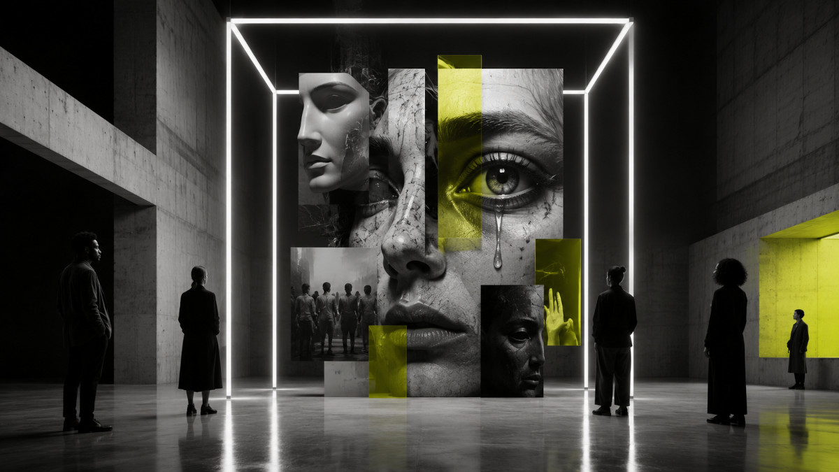 abstracto rostro en museo