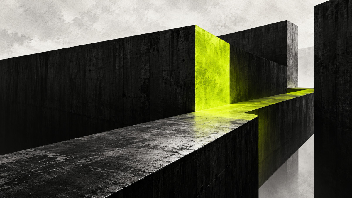 abstract big blocks aligning