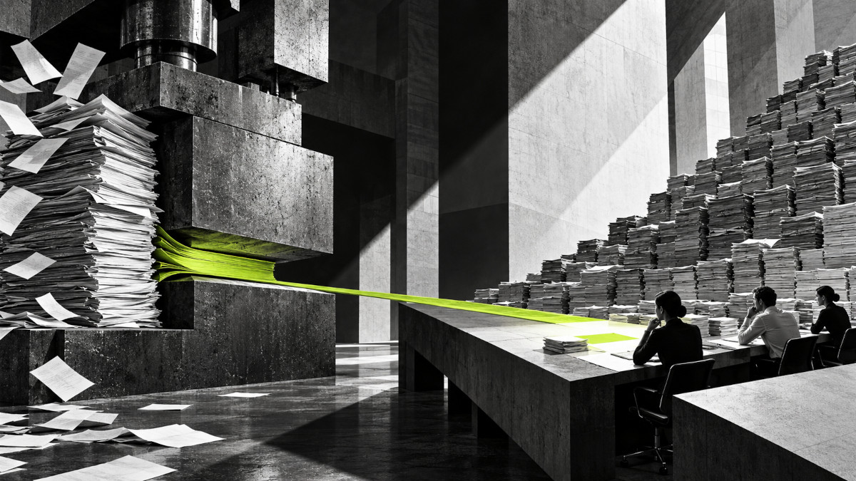 abstract machine projecting relief ray into people