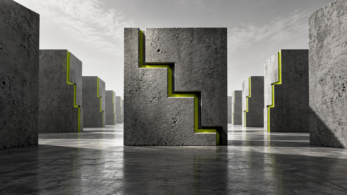 abstract modern blocks in pattern