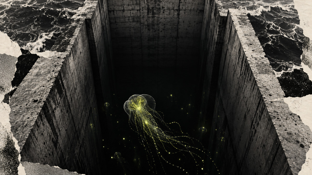 abstract medusa into tunnel